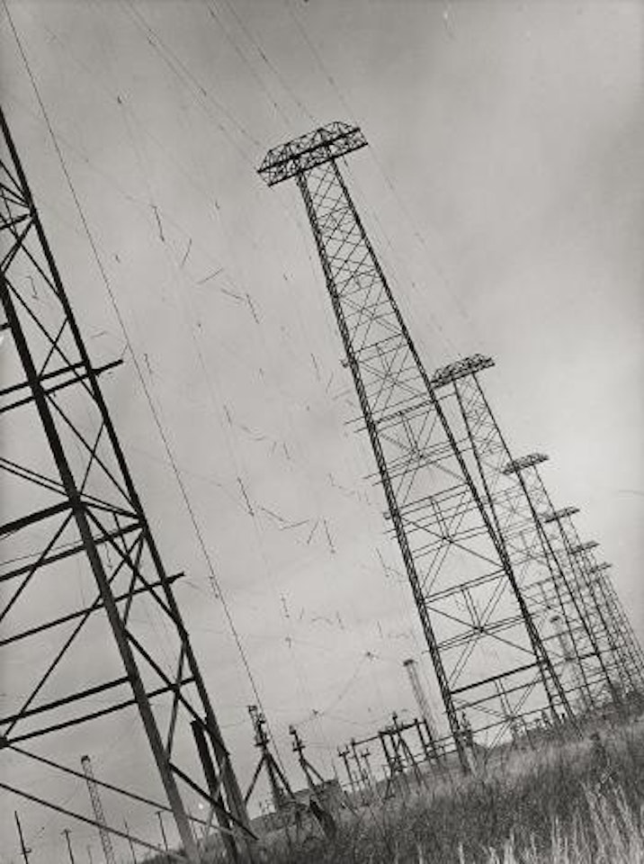 A.T. & T. Long Line Towers that Connect to South America Spreading Out Across the State, Lawrenceville, NJ, US by Margaret Bourke-White