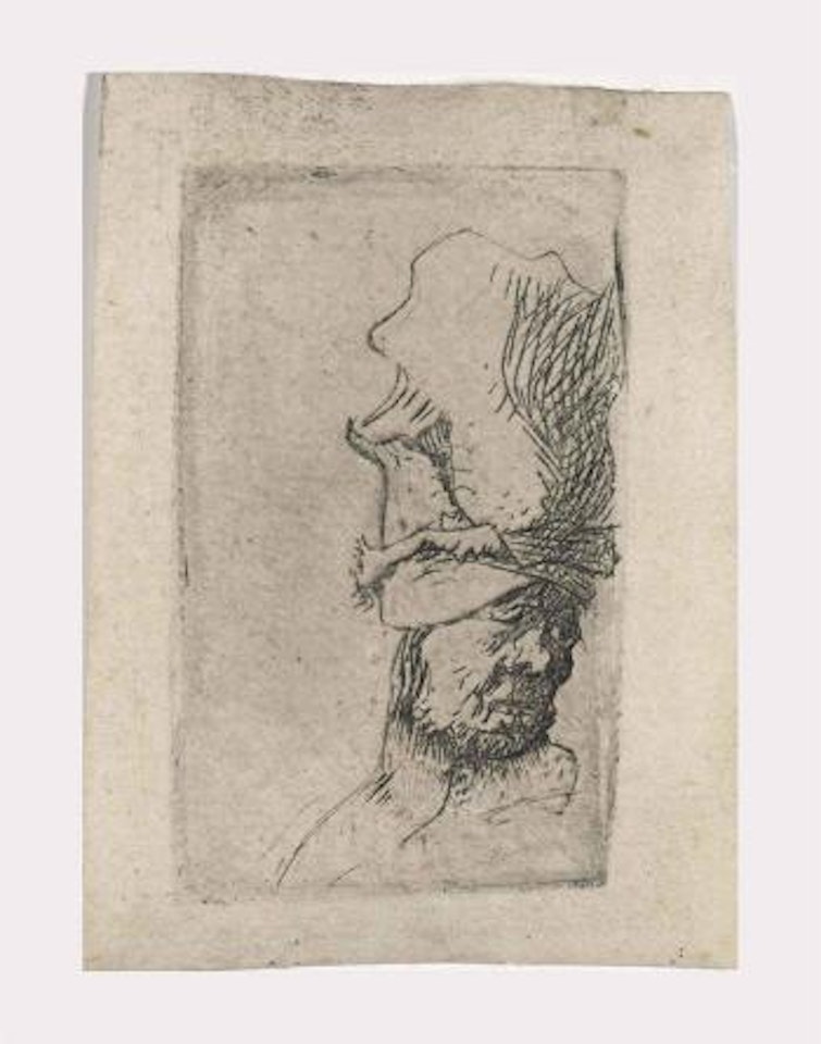 Head Of A Man In A High Cap (B, Holl 302; H 39) by Attributed to Rembrandt Harmensz van Rijn