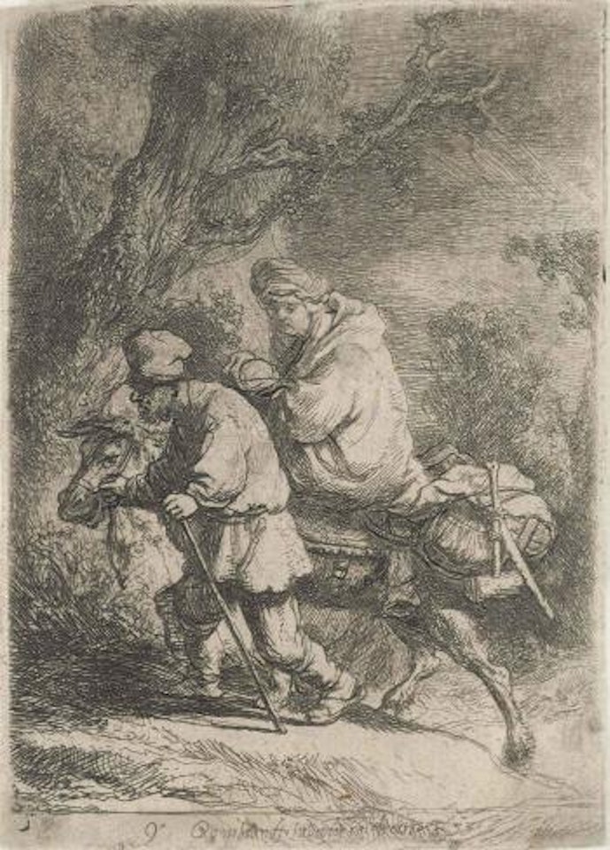The Flight Into Egypt (B, Holl 52; H 105) by Attributed to Rembrandt Harmensz van Rijn
