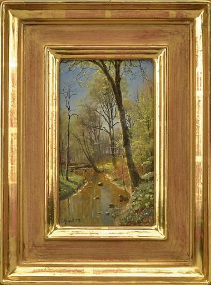 Vårskog och bäck by Peder Mork Monsted
