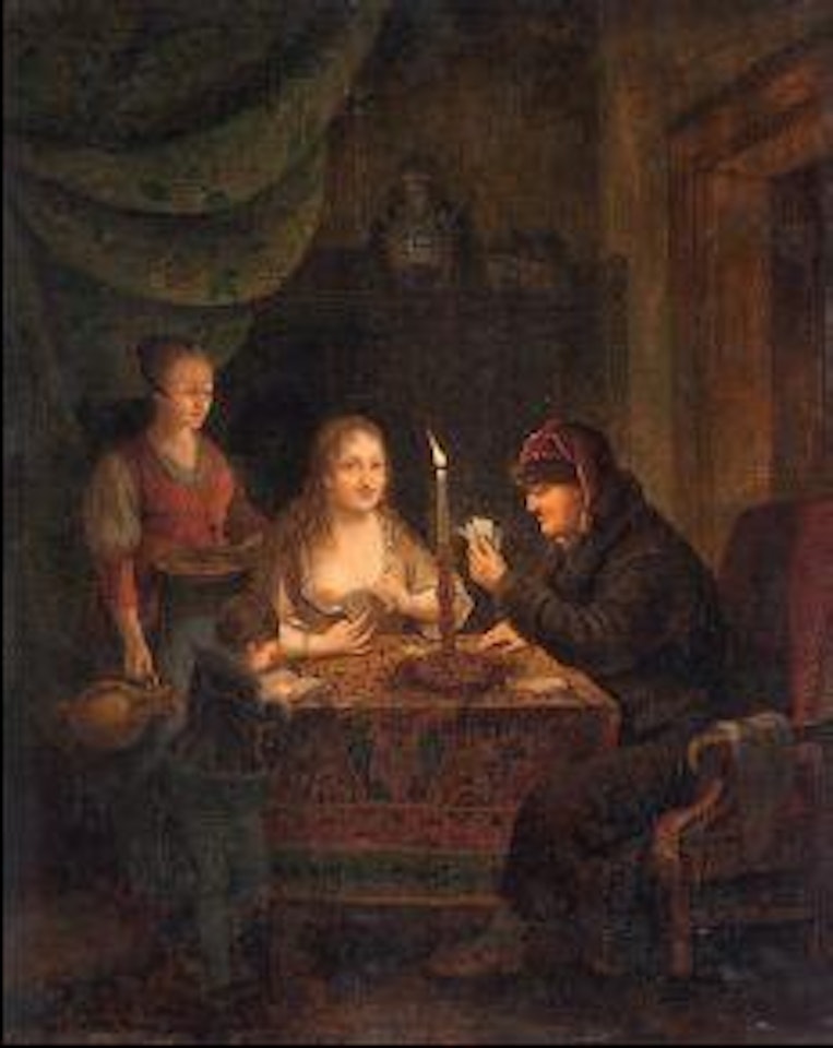 Kartenspieler bei Kerzenschein by Petrus van Schendel