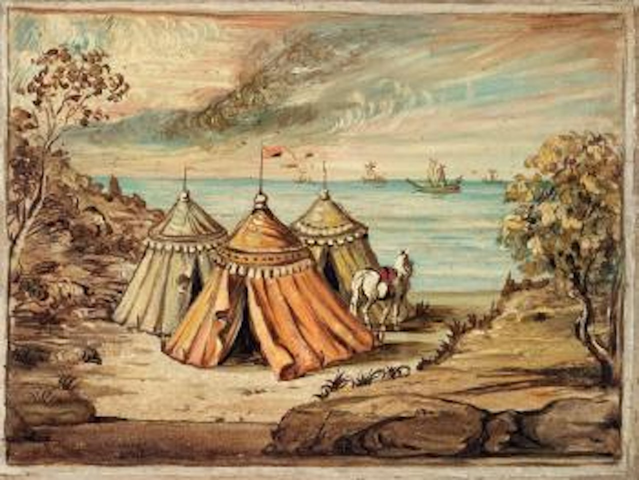 Accampamento in riva al mare by Giorgio de Chirico