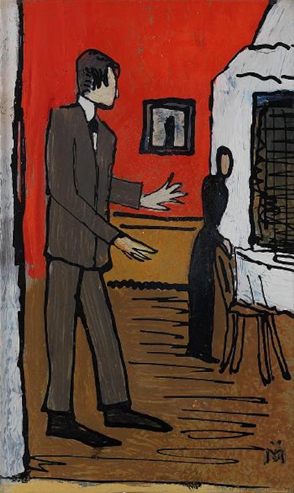 Paar in Interieur by Gabriele Münter