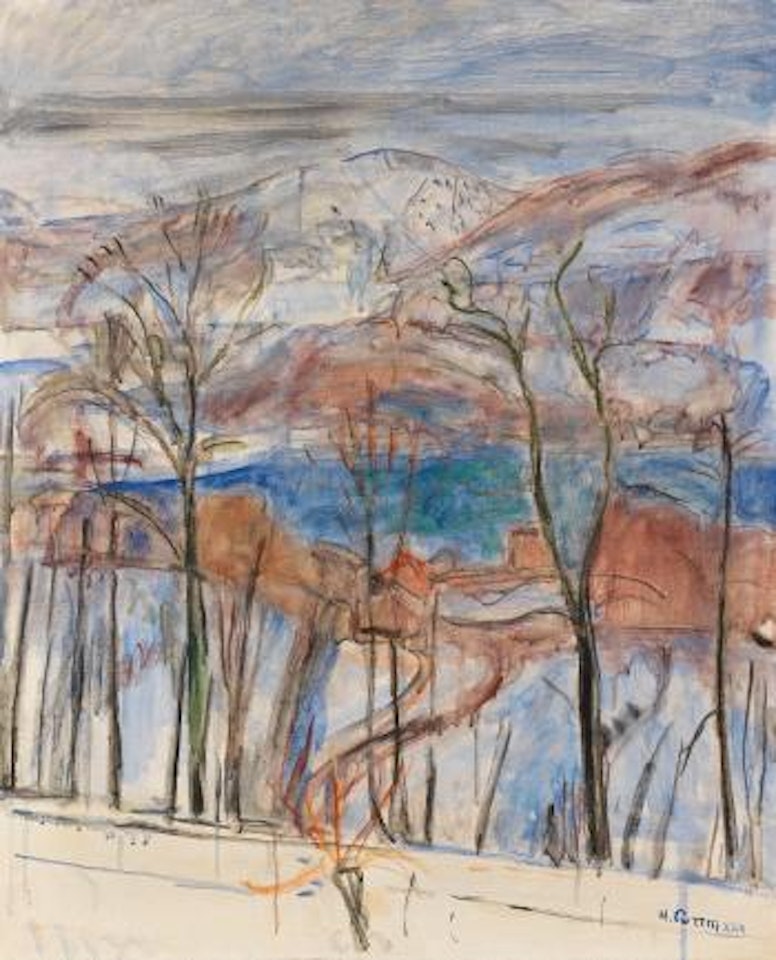 Blick auf Agno im Winter by Hans Purrmann