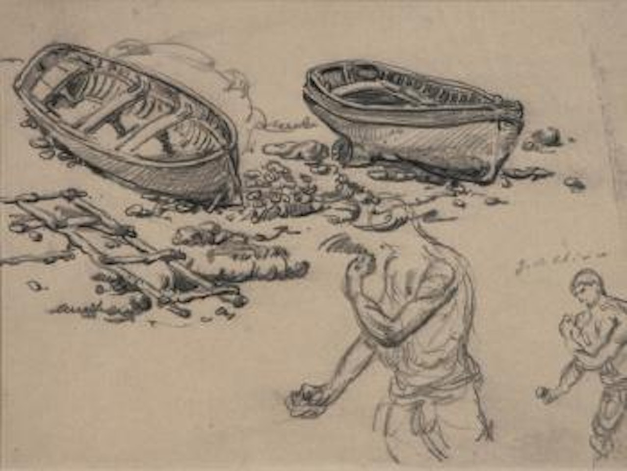 Barche in secca by Giorgio de Chirico