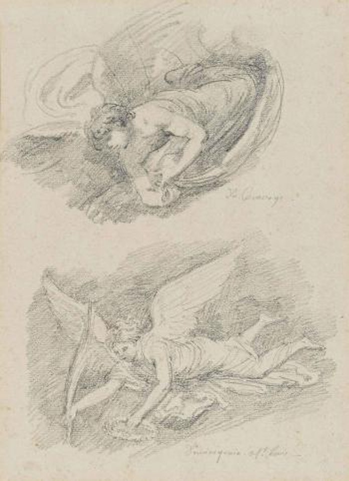 Studies Of Angels, After Caravaggio And Domenichino by Jean-Honoré Fragonard