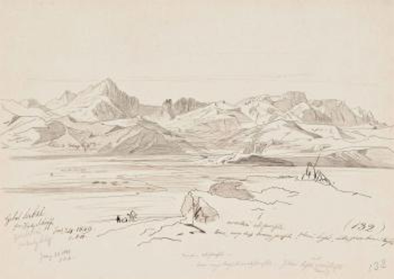 Gebel Serbal From Wadi Selaff, Egypt by Edward Lear
