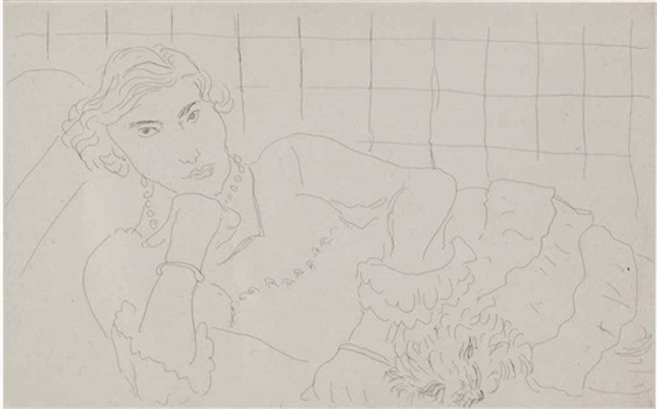 Jeune Femme Et Son Chien by Henri Matisse