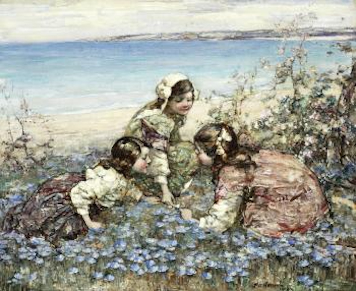 Picking flowers, Brighouse Bay by Edward Atkinson Hornel