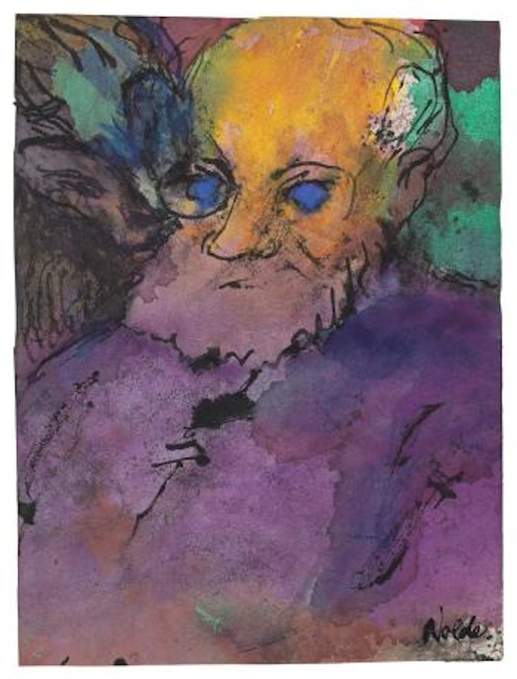 Bärtiger alter Mann mit Blauen Augen by Emil Nolde