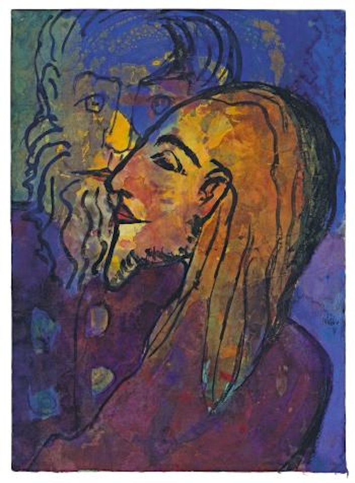Zwei Bärtige Männer (Apostel) by Emil Nolde