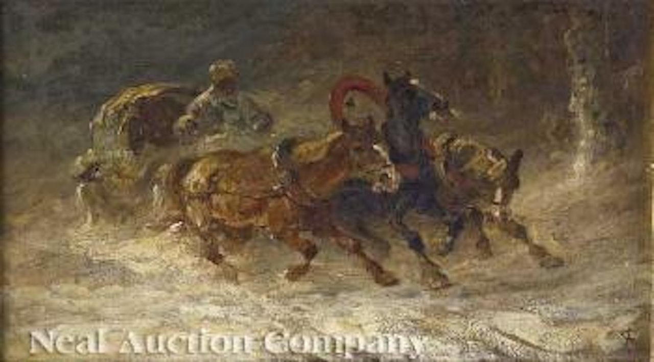 Cossack and sleigh by Adolf Schreyer
