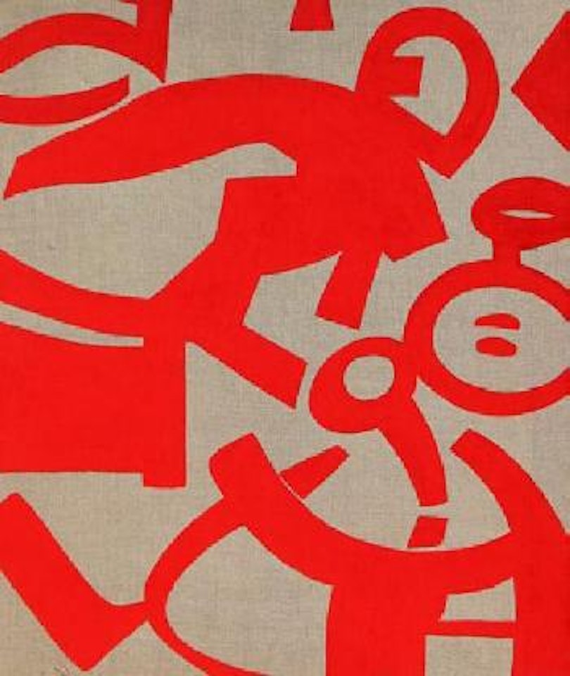 Rosso su tela grezza by Carla Accardi