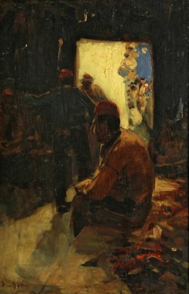 A shoe shop, Constantinople by Sir Frank Brangwyn