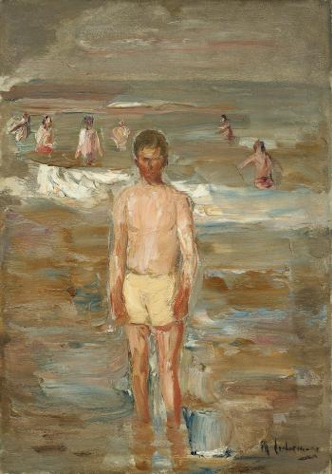 Stehender Knabe am Strande by Max Liebermann