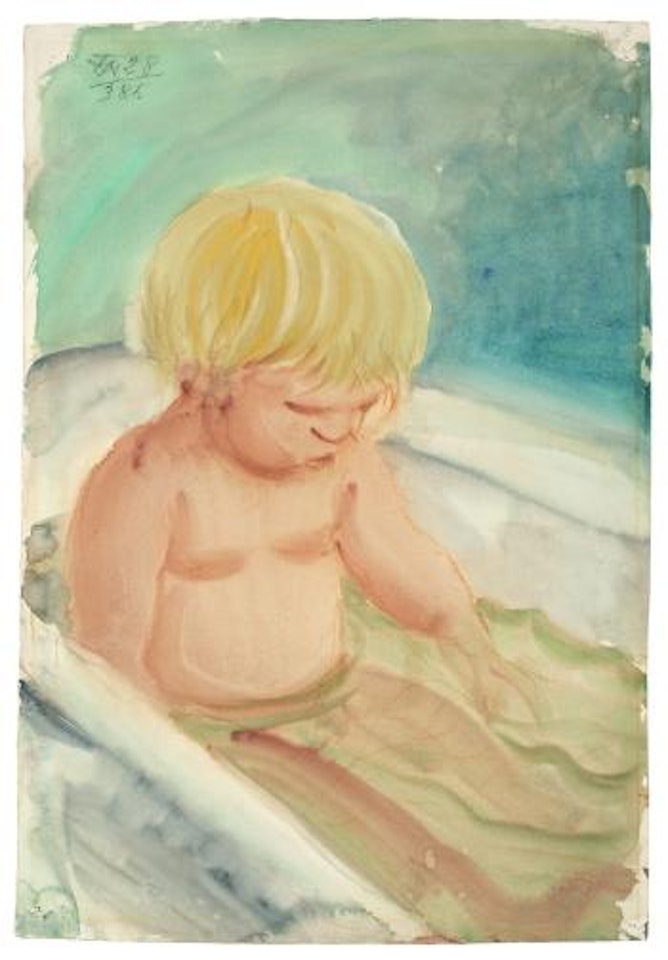 Kind in der Badewanne (Ursus) by Otto Dix