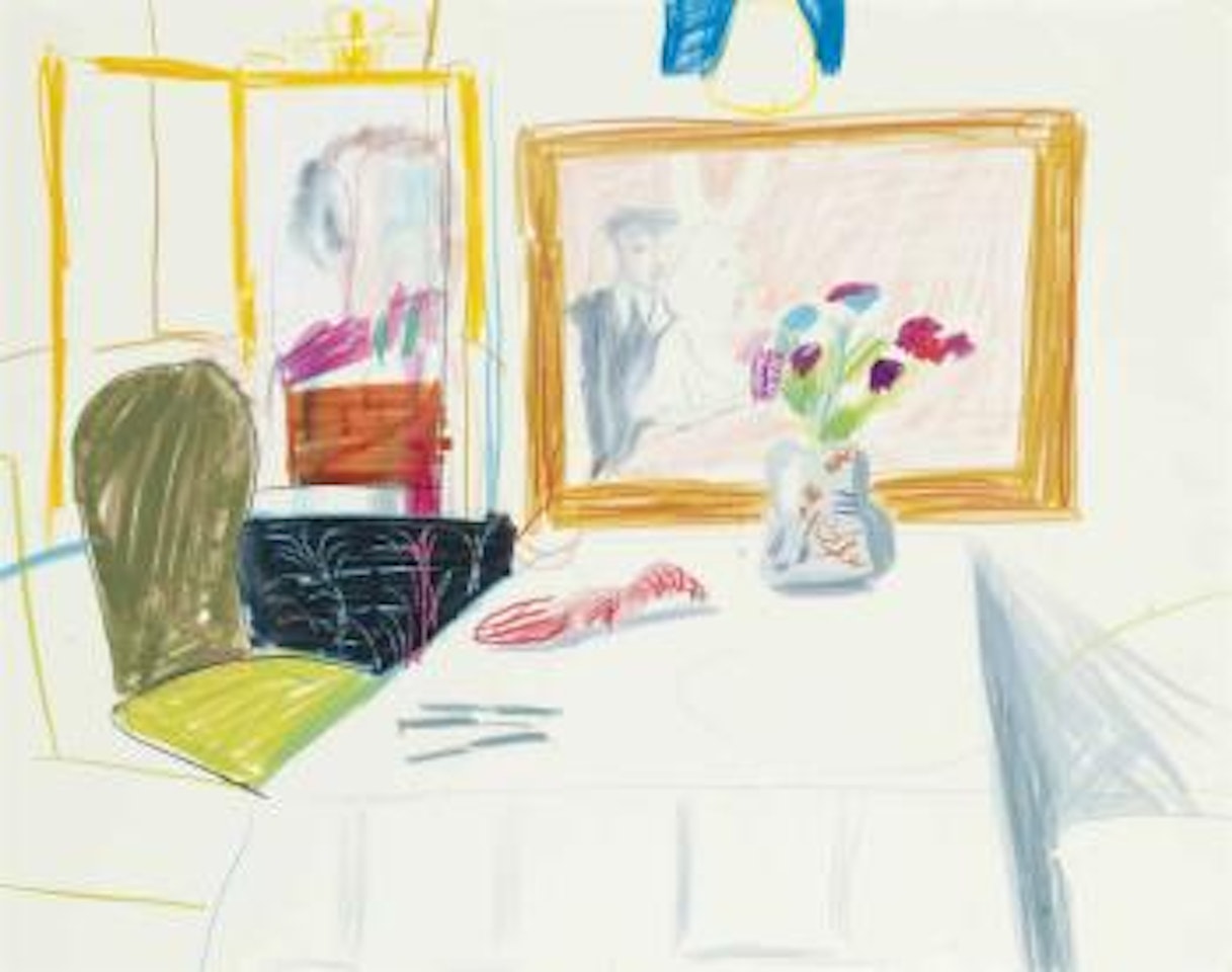 Interior Of Odin's Restaurant by David Hockney