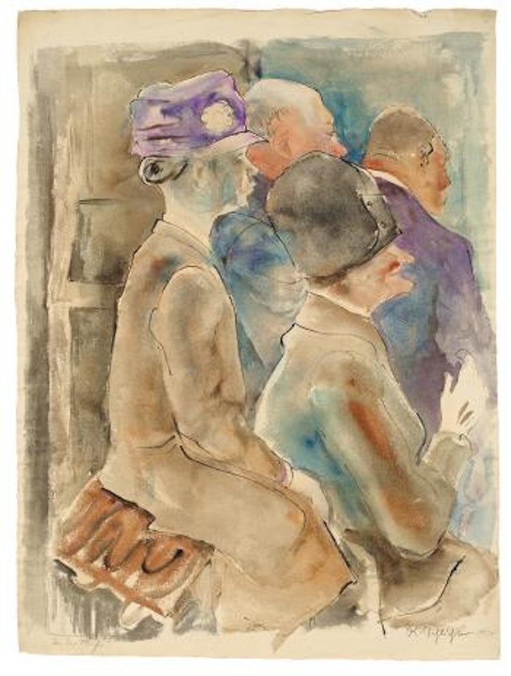 In der Kirche. Sitzenden Frau by Rudolf Schlichter