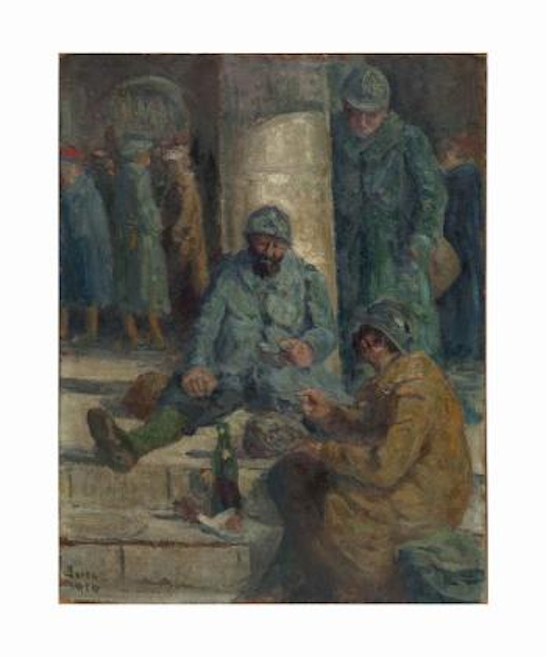 Soldats  La Gare by Maximilien Luce