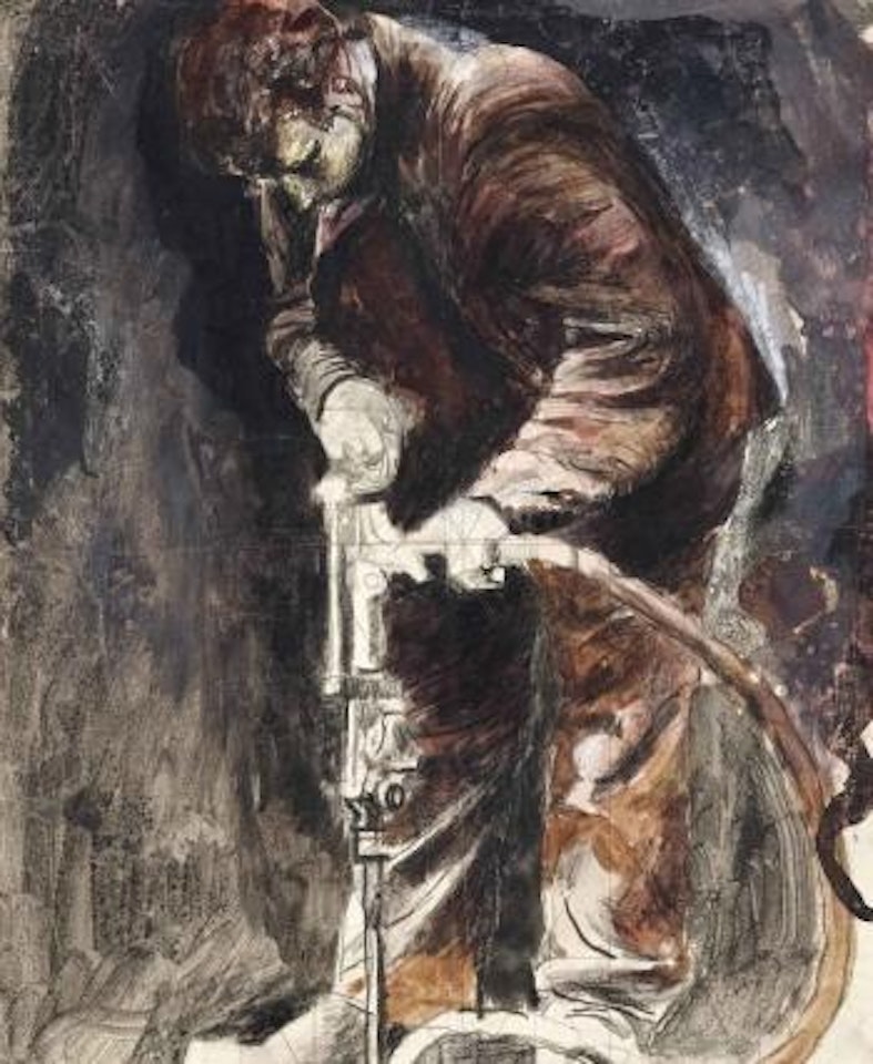 Tin mine: Miner drilling by Graham Sutherland
