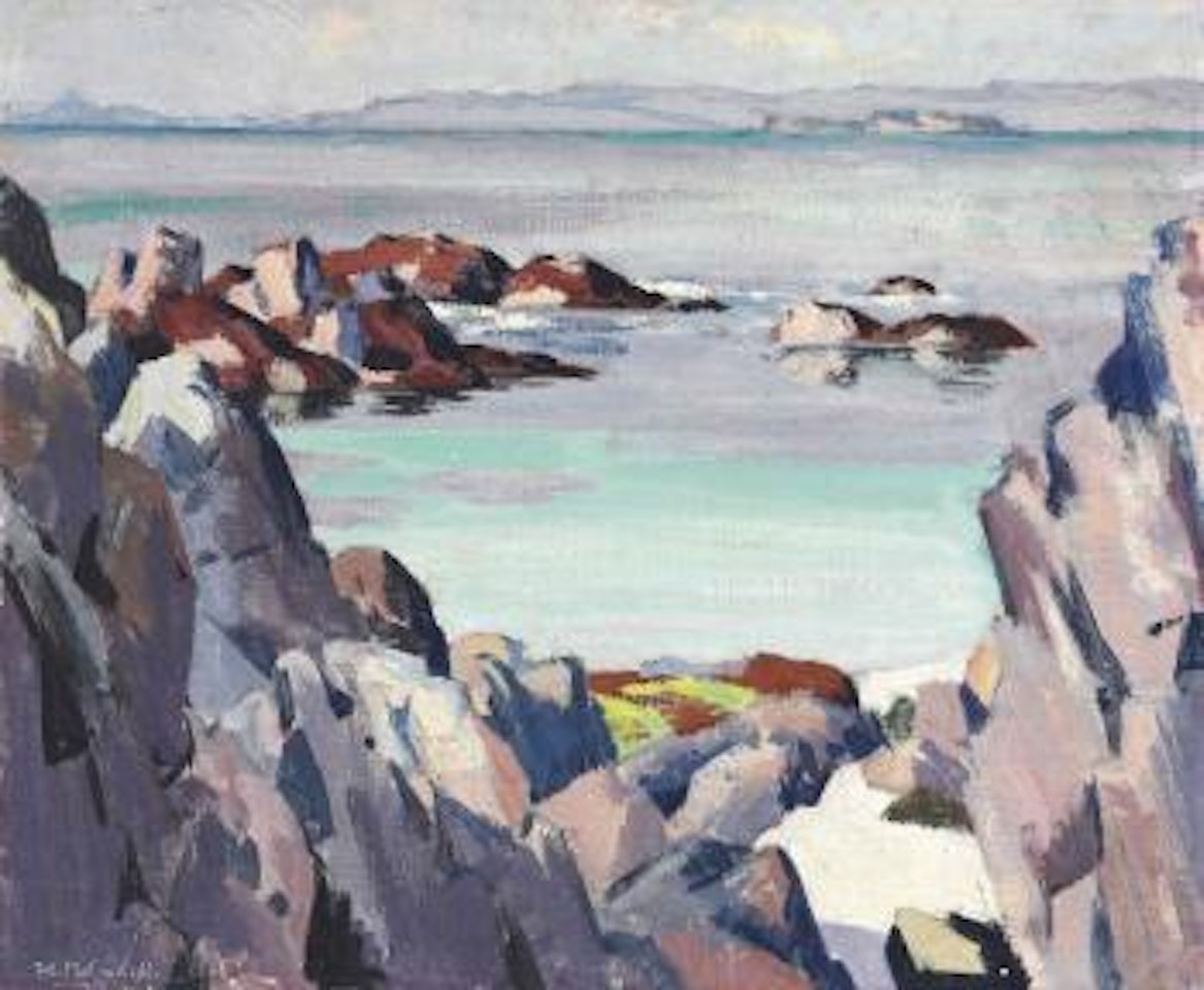 Staffa and Rhum from Iona by Francis Campbell Boileau Cadell