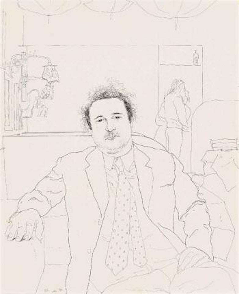 Peter Langan Seated in Odin's by David Hockney