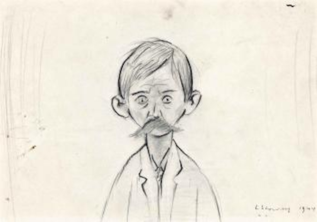 Man with moustache by Laurence Stephen Lowry