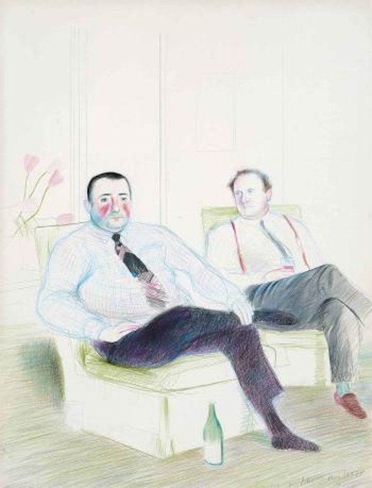 Portrait of Peter Langan and Jean-Marc Moussis by David Hockney
