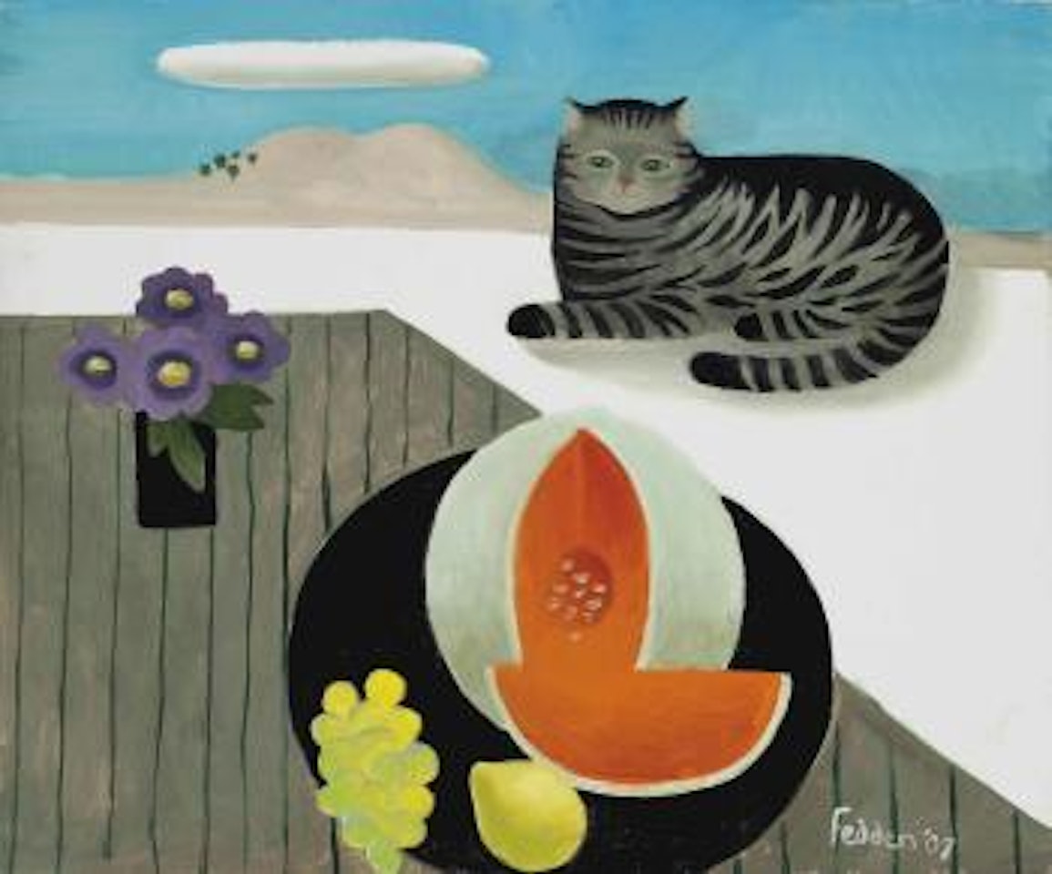 Tabby and melon by Mary Fedden