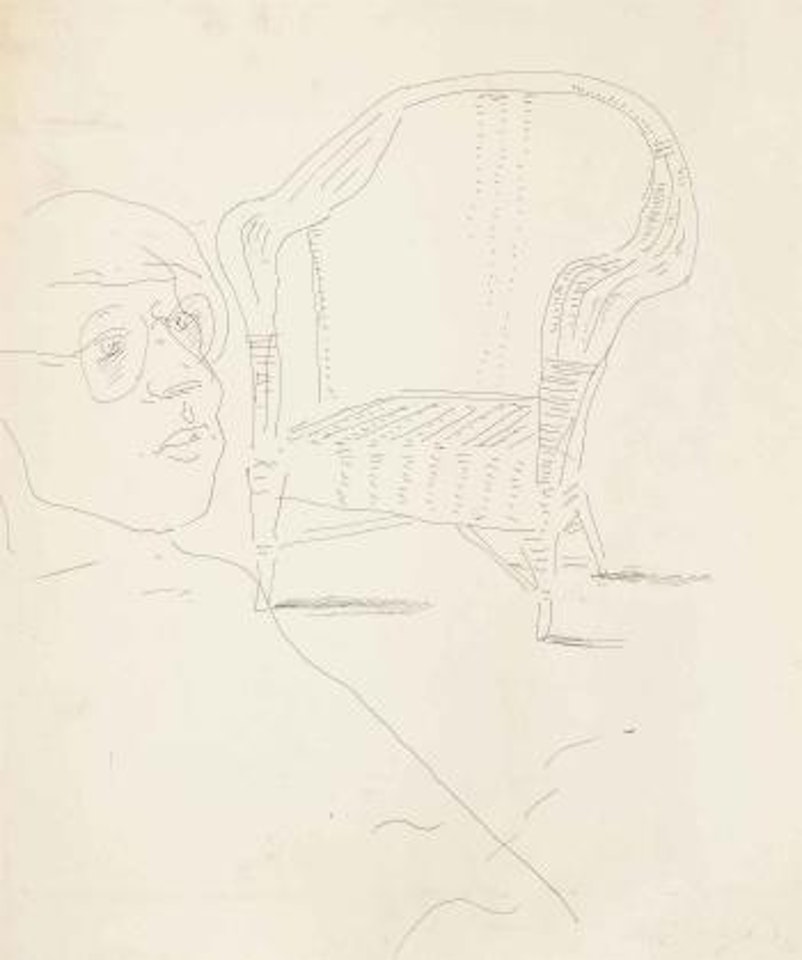 Mo McDermott and wicker chair by David Hockney