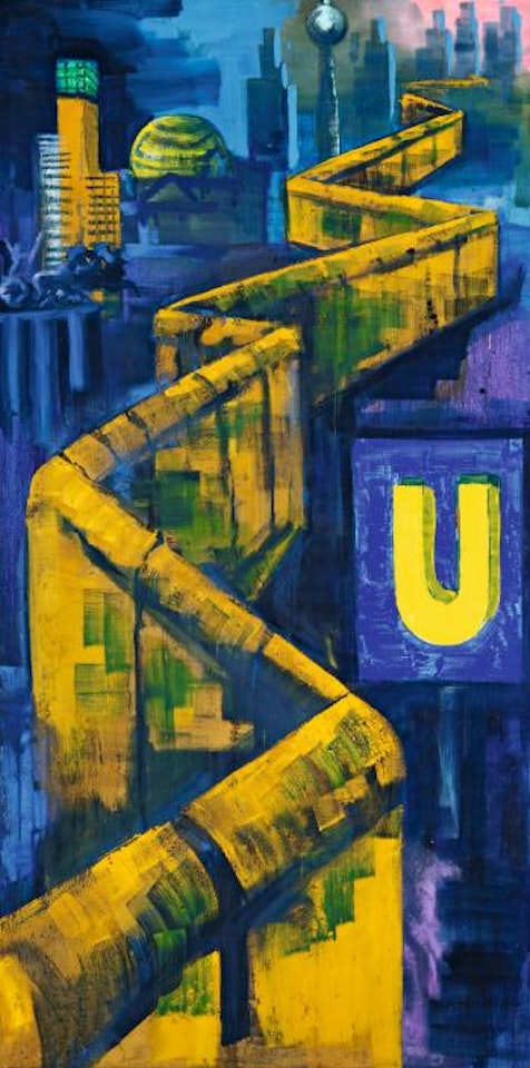 Mauer mit Debis + Reichstag by Rainer Fetting