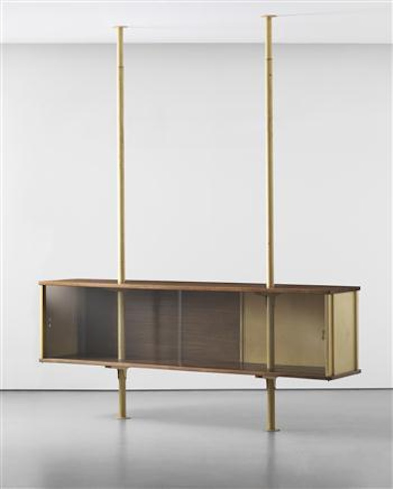 Unique suspended cabinet, designed for Ferembal House, Nancy by Jean Prouvé