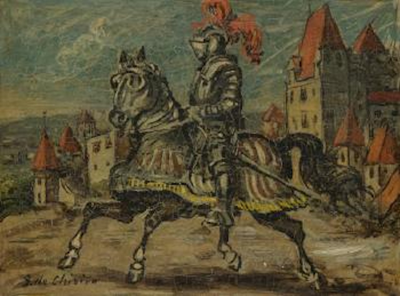 Guerriero presso un castello [Warrior near a castle] by Giorgio de Chirico