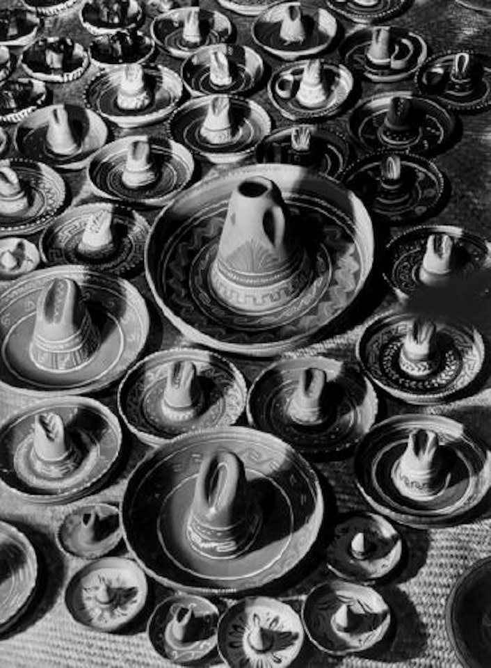 Sombrero ashtrays at Macy's Department Store, NYC by Margaret Bourke-White