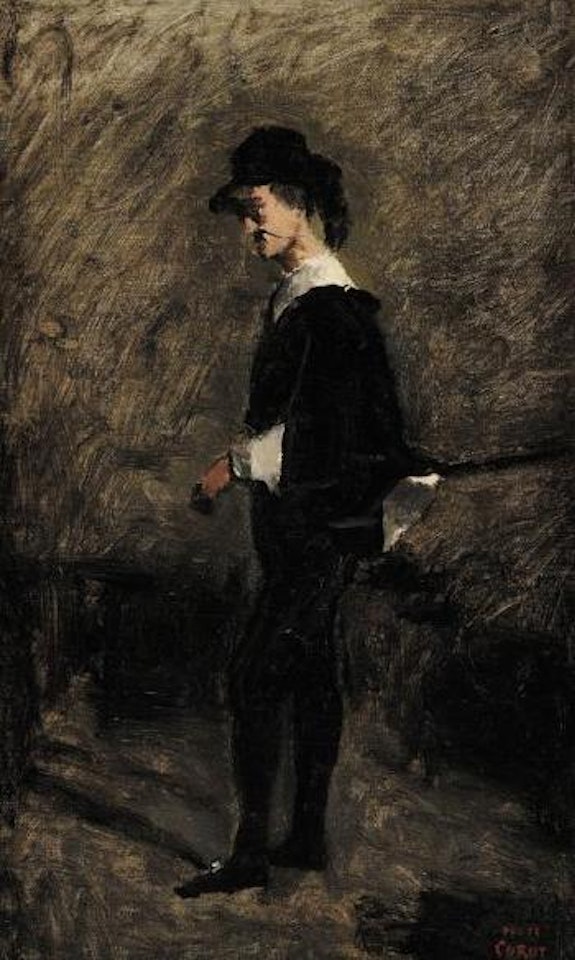 Portrait de M Bigour d'Arras en costume de Hamlet by Jean Baptiste Camille Corot