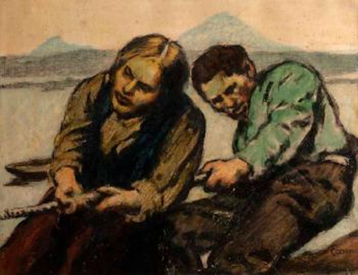 Pulling in the boat, Kerry by William Conor