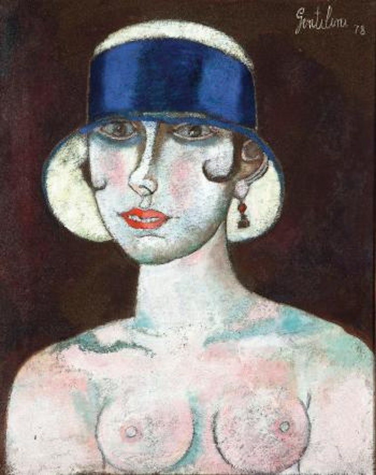 Ragazza col cappello by Franco Gentilini