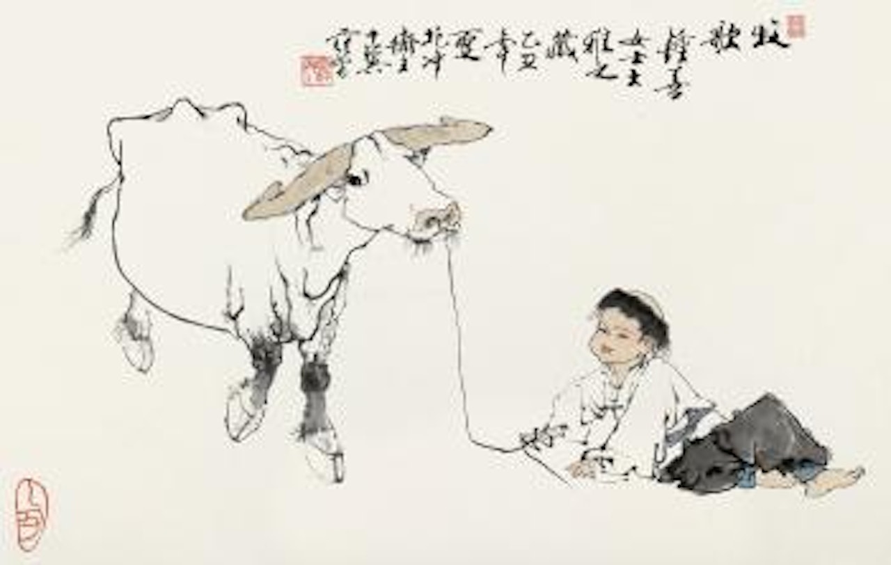 A Boy With a Buffalo by Fan Zeng