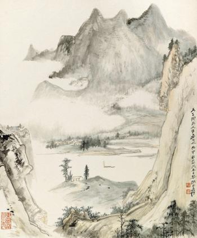 Leisure On The Lake by Zhang Daqian