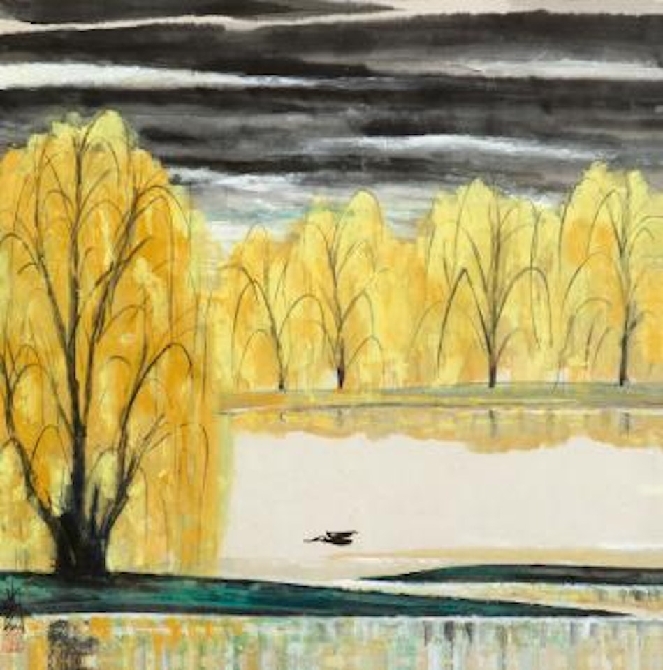 Yellow Trees Beside The River by Lin Fengmian