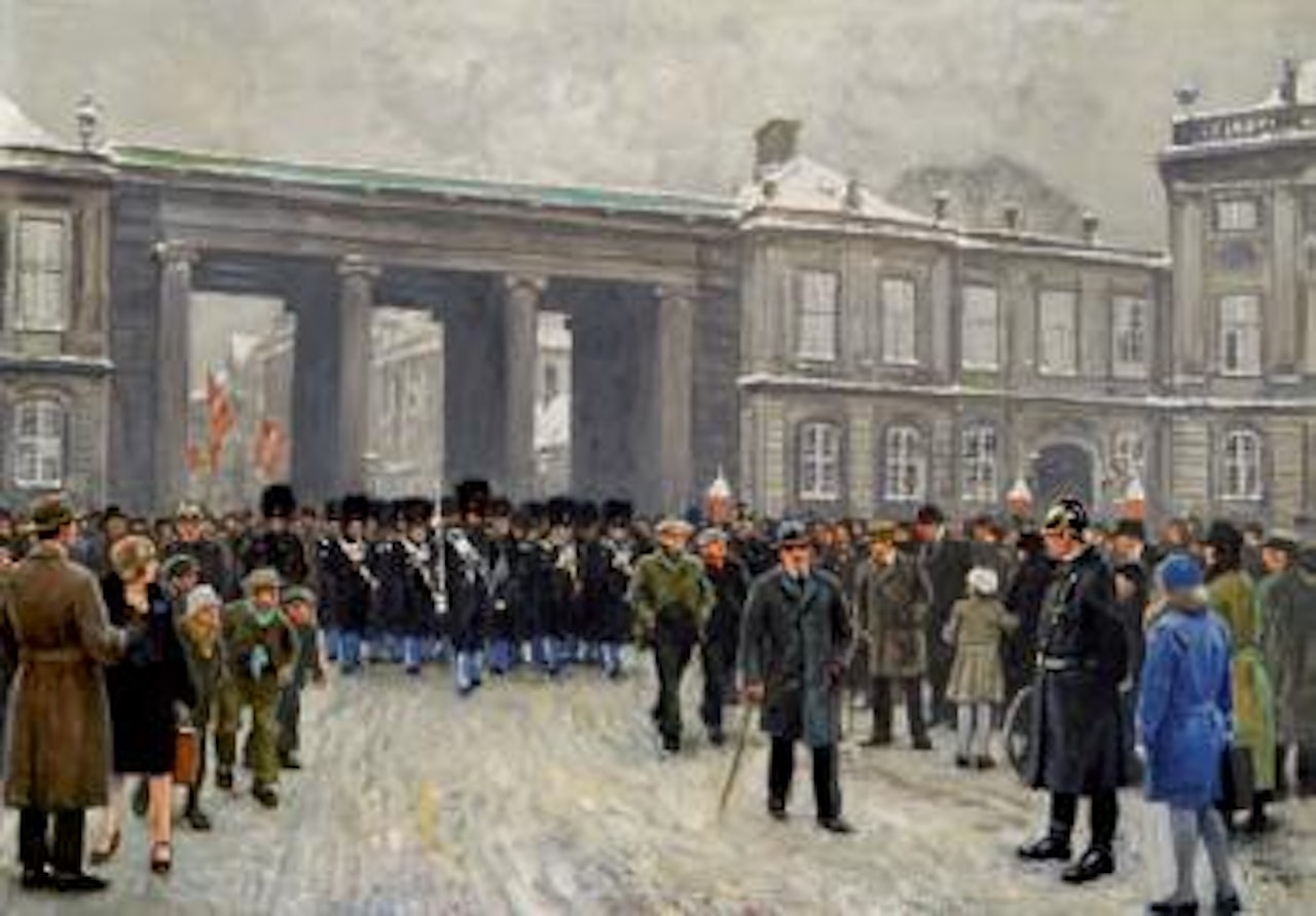 The King's Guards in Amalienborg Square by Paul Fischer