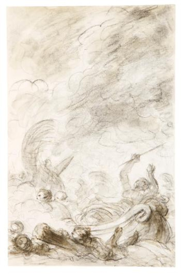 Scene From Ariosto's Orlando Furioso: Alcina Flees After Being Worsted In Naval Combat by Jean-Honoré Fragonard