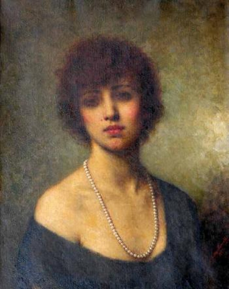 Elégante au collier de perles by Alexei Harlamoff