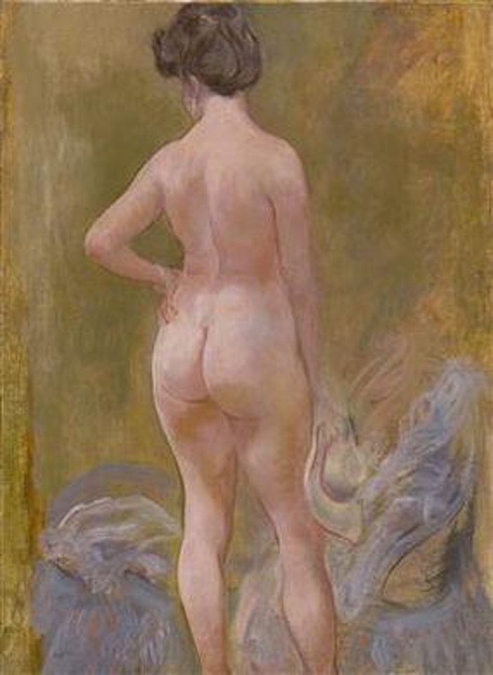 Standing nude from the rear by George Grosz