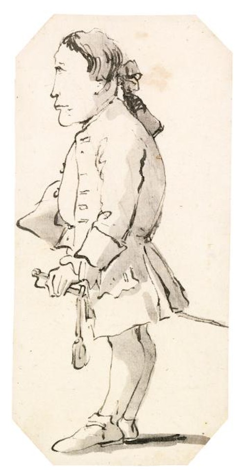 Caricature Of a Gentleman Holding a Tricorn Hat Under His Arm, And Wearing a Sword by Giovanni Battista Tiepolo
