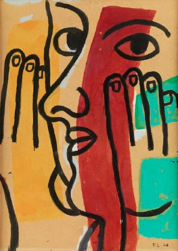Tête avec deux mains by Fernand Leger