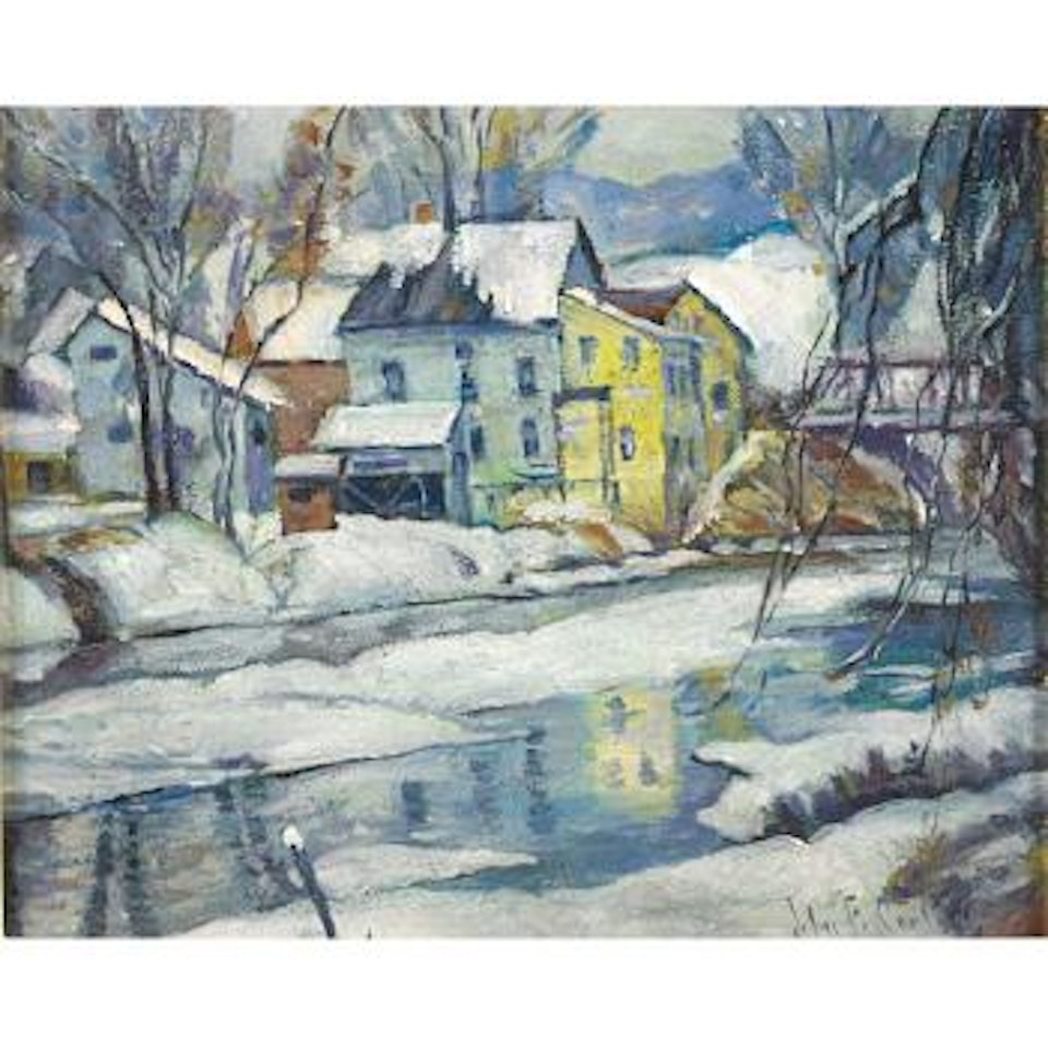 The old mill in winter by John Fabian Carlson