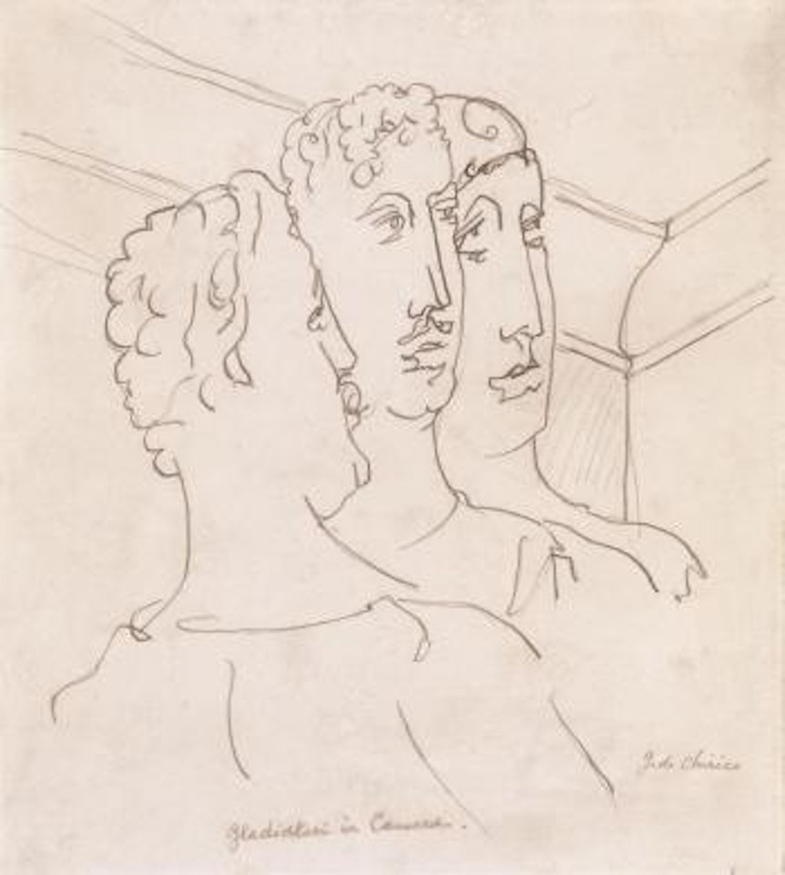 Gladiatori in camera by Giorgio de Chirico
