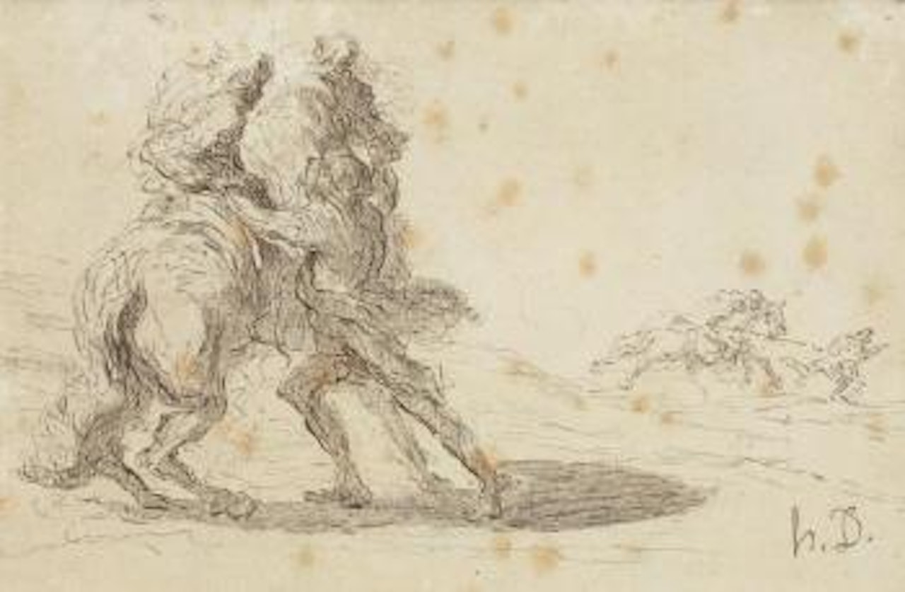 Croquis avec cavaliers by Honoré Daumier