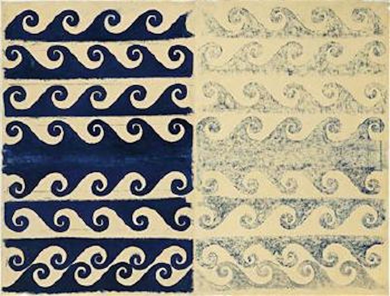 Oil transfer with running spirals by Philip Taaffe